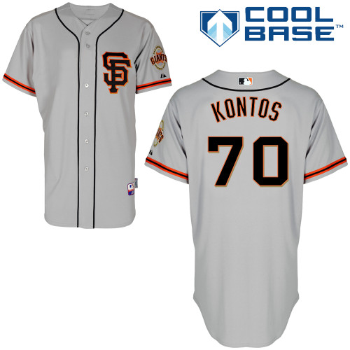 George Kontos #70 MLB Jersey-San Francisco Giants Men's Authentic Road 2 Gray Cool Base Baseball Jersey